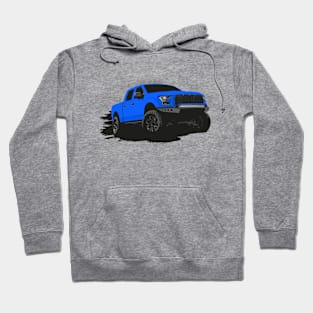 Lifted Blue Raptor pickup Hoodie